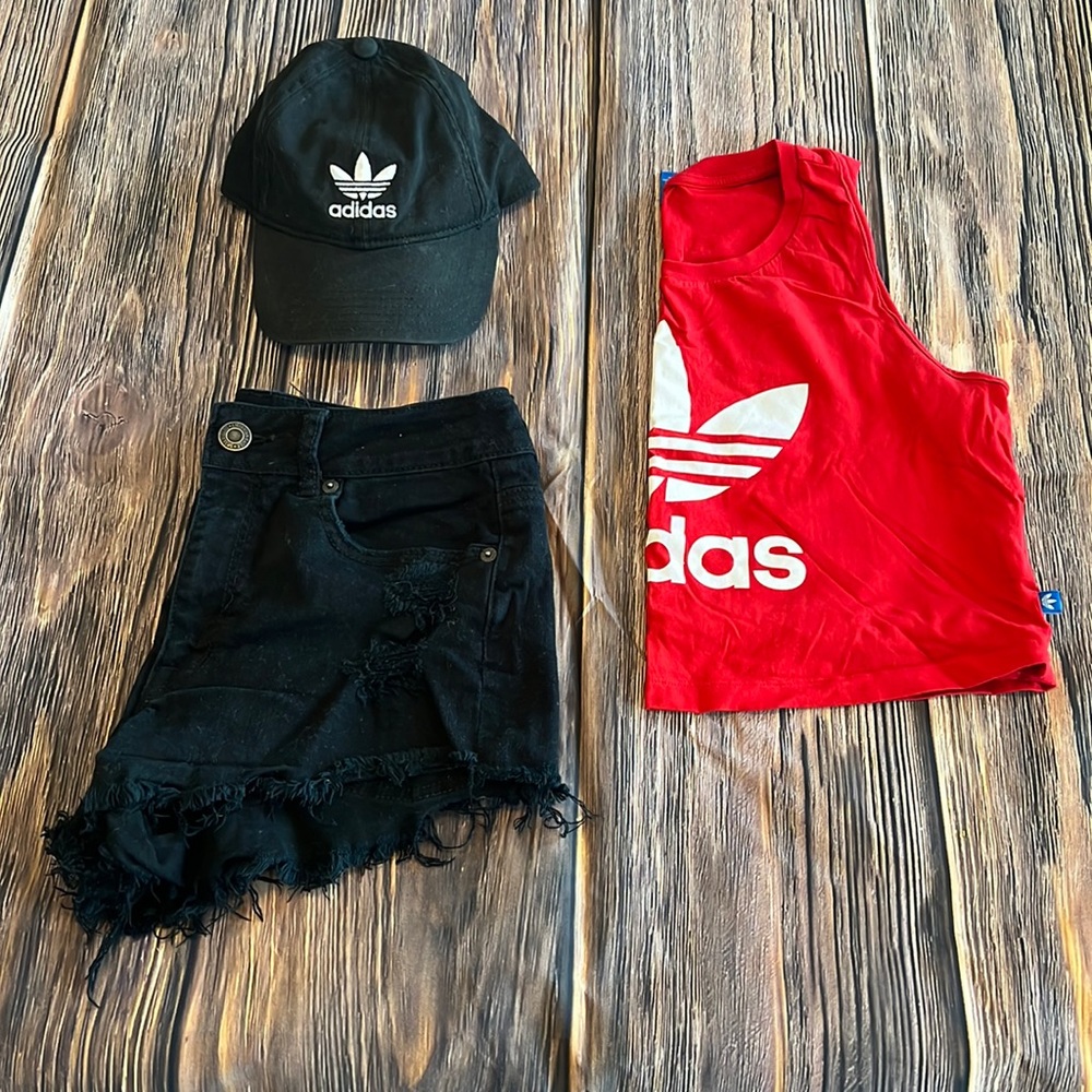 Athletic Adidas Red Crop Top